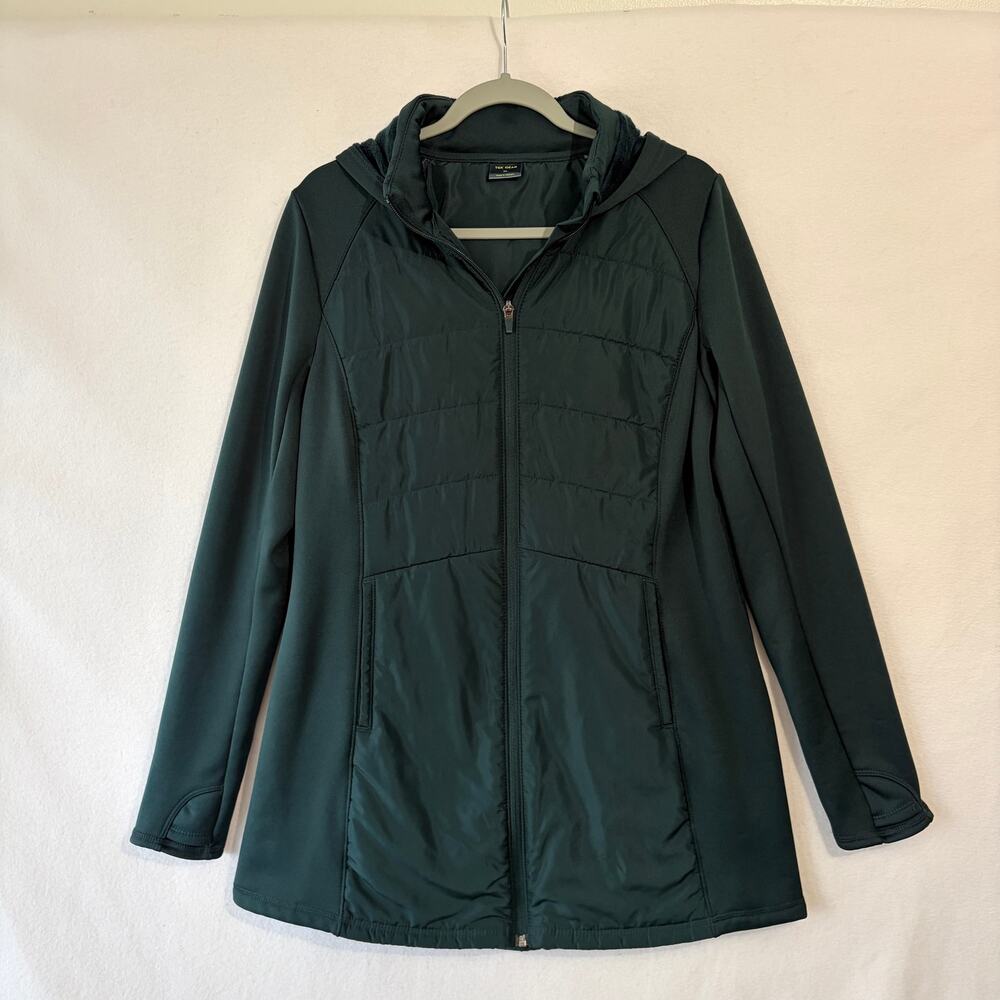 Tek Gear Coat Women’s XL Green Hooded Lightweight Parka Jacket